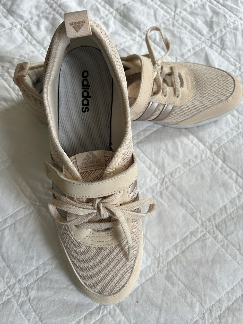 adidas Women Beige Strap Lace-Up Sneakers